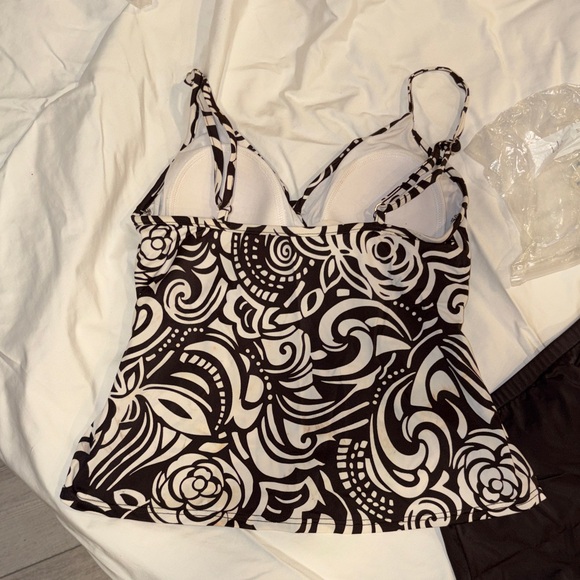 Caribbean Joe Brown and White Swirl Tankini - Picture 3 of 6